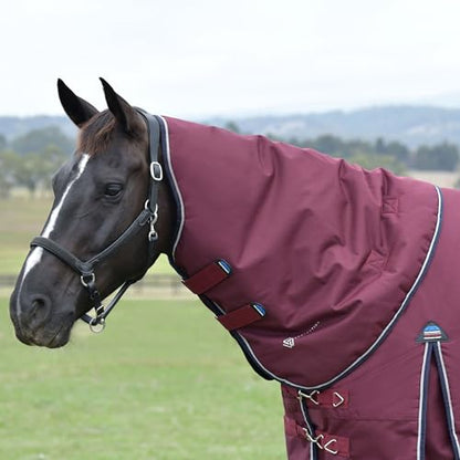 WeatherBeeta ComFiTec Essential Turnout Neck Cover 220g, Burgundy/Navy, Large - color: Burgundy/Navy, size: L