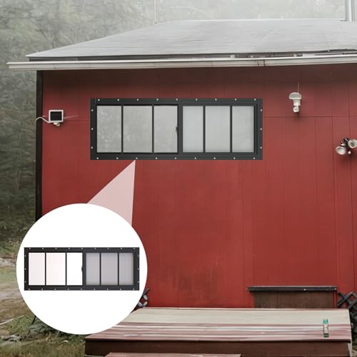 Yuzzy Shed Windows 2 Pack, 10"x29" Sliding Windows Transom Window with Tempered Glass and Removable Fiberglass Screen for Shed, Chicken Coop, Playhouse, Household, Garage, Barns (Black) - color: Black, size: 10"x29"