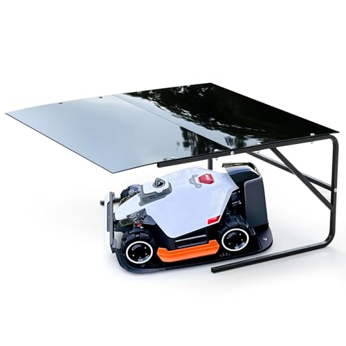 Robot Mower Garage, Rainproof UV-Proof Shelter for All Mowers（Large-Size） - color: black