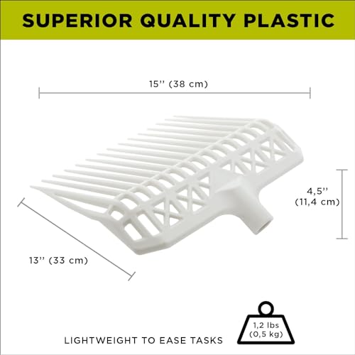 SUEVIA - Pro Manure Fork Head Without Handle - Ultra Strong and Stable - Teeth Length: 7 3/4'' - Premium Pitchfork Replacement Head - White (2 Units)