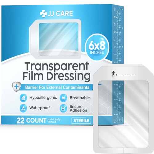 Transparent Film Dressing, 6x8 Waterproof Bandages | Pack of 22 | FSA&HSA - size: 6x8 22ct