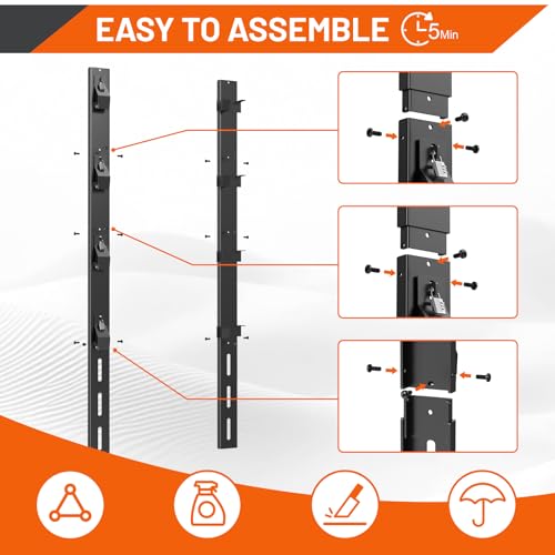 Weed Eater Rack for Trailer, 4 Place Heavy Duty Rust-Proof Weedeater Racks, Trimmer Rack for Open Trailer Truck with Combination Locks - color: 4 Place
