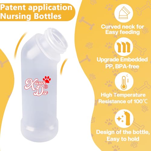 Kitten Nursing Nipple with Syringe, Wide Mouth Angled Puppy Feeding Bottles, with Ventilation Valve Resistant Tearing for Puppies, Kittens, Rabbit, Small Wildlife (S Nipple,Pink) - color: Pink, size: Model 1