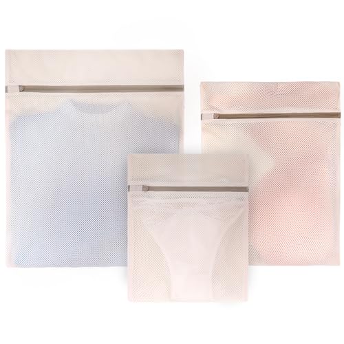Muchfun Soft Cotton Mesh Laundry Bags for Delicates 1Large, 1Medium, 1Small - size: 1Large, 1Medium, 1Small