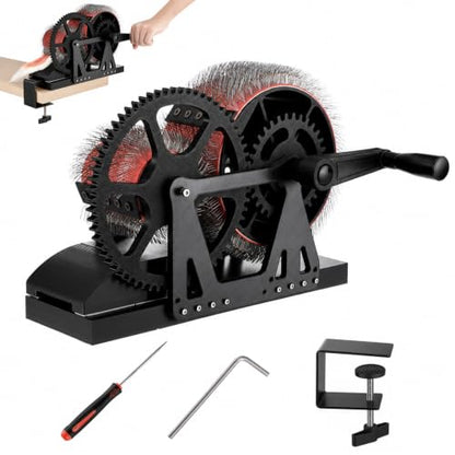Drum Carders for Wool, Fiber Carding Machine with Brush and Awl, Hand Crank Wool Carder for Combing, Fiber Blending, Felting, Spinning Prep and DIY Yarn Crafts