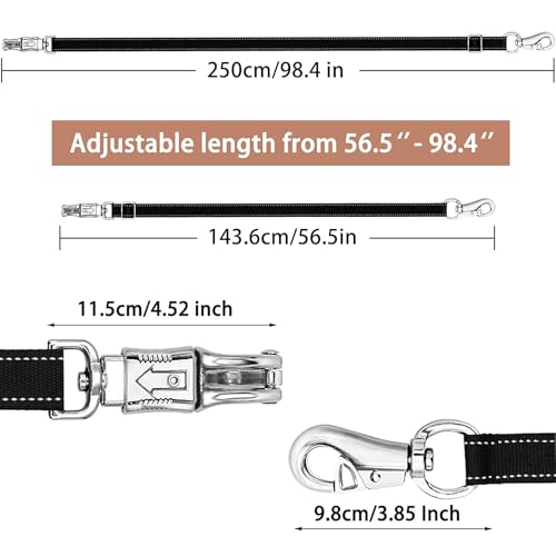 4 Pack Heavy-Duty Cross Ties for Horse - Adjustable Nylon Cross Ties with Panic Snap and Bull Snap (56.5"-98.4"), All-in-One Set with 4 Pack Tie Rings & 16 Matching Screws. (4 Pack-B) - color: 4 PACK-B