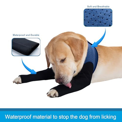 Coodeo Dog Recovery Sleeves, Cone Collar Alternative, Abrasion Resistant Dog Recovery Suit, Washable 2.5mm Thick and Waterproof, Pet Wounds Prevent Licking, Biting (Blue, M) - color: Blue, size: M