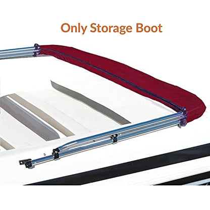 SavvyCraft Boat Bimini Top Cover Storage Boot, Burgundy 54"-60" W | Stern Light Cutout, UV & Fade Resistant, Waterproof, All-Weather Protection, Round & Square Frame Fit, Zipper Closure - color: Burgundy, size: 54"-60" W