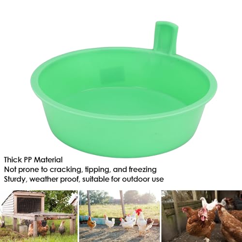 Fafeicy Feed Pan, 3 Pcs Thickened PP Plastic Livestock Feeder Bucket, 4L Capacity for Chicken Duck Goose, Outdoor Feeding and Watering Bowl for Poultry Coop