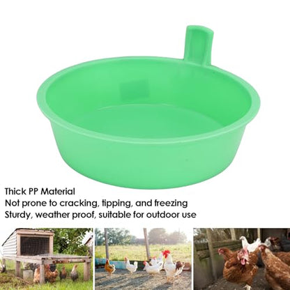 Fafeicy Feed Pan, 3 Pcs Thickened PP Plastic Livestock Feeder Bucket, 4L Capacity for Chicken Duck Goose, Outdoor Feeding and Watering Bowl for Poultry Coop