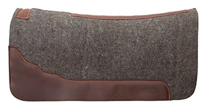 Weaver Equine 31" x 32" Premium Contoured Pure Wool Felt Horse Saddle Pad, Shock Absorbing Western Saddle Pad for Protection, Equine Supplies, Gray