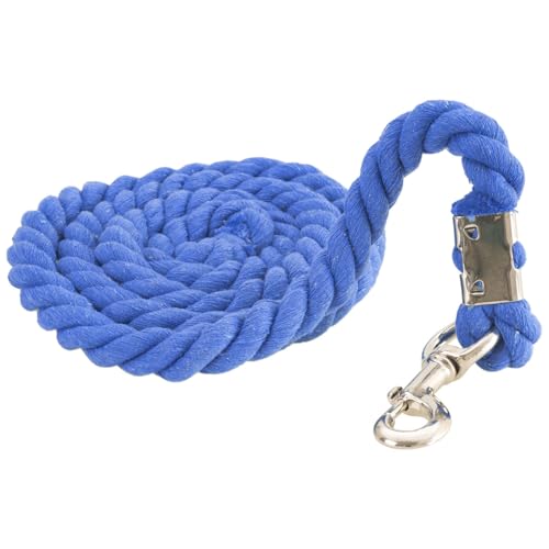 Premium Cotton Lead Rope for Horses & Livestock, Blue - color: Blue