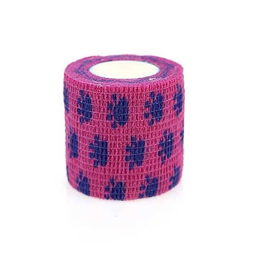 Self Adhesive Bandage Wrap Animal Cohesive Bandage Self Adherent Wrap First Aid Tape for Dogs Cats Horses Birds & Wrist Healing Ankle Sprain (2 Inch Pink Set 6 Rolls) - color: 2 Inch Pink Set 6 Rolls