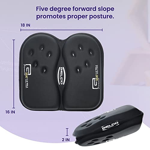 GSeat Ultra Orthopedic Gel and Foam Seat Cushion (Gray) – for Coccyx, Back, Tailbone, Prostate, Postnatal, and Sciatica Pain/Discomfort – Office, Car, Chair, Travel - color: Gray