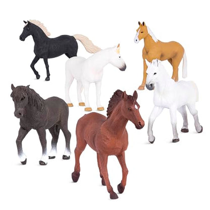 Terra by Battat Horse Toys, 6 Realistic Plastic Animal Figures, Animals - style: Terra Horse set 2