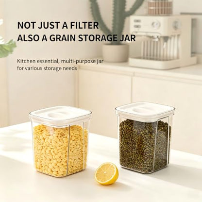 Premium Greek yogurt strainer with lid, 80-mesh stainless steel sieve