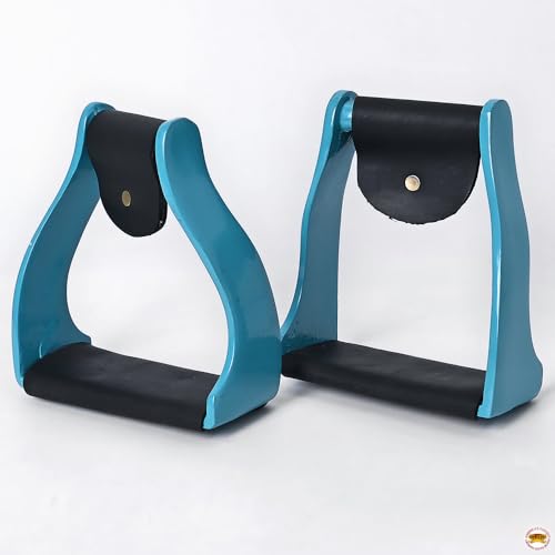 HILASON Aluminum Western Horse Stirrups 3 in Neck - color: Turquoise