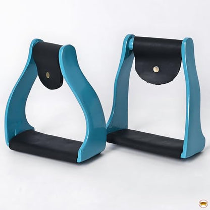 HILASON Aluminum Western Horse Stirrups 3 in Neck - color: Turquoise