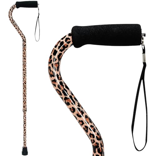 DMI Adjustable Designer Cane with Offset Handle - color: Leopard, size: 1 Count (Pack of 1)
