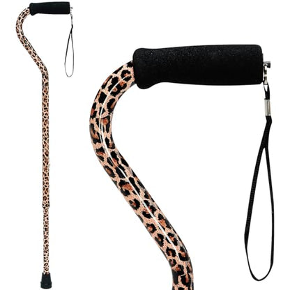 DMI Adjustable Designer Cane with Offset Handle - color: Leopard, size: 1 Count (Pack of 1)