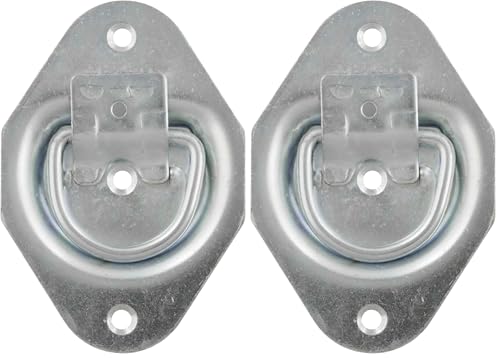 CURT 83601 1-3/8 x 1-7/8-Inch Recessed Trailer Rope Ring Tie Down Anchor, 1,200 lbs Capacity (Pack of 2) - size: 1 Count (Pack of 2)