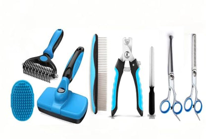 Dog Brush for Shedding,Deshedding Slicker Undercoat Rake Brush for Dog,8PCS - color: Blue-8