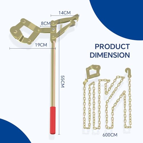 Heavy-Duty Chain Link Fence Stretcher Tool with 19.7FT Chain – 2200 lbs Wire Puller & Tensioner for Barbed Wire, Farm Fencing, Ranch, and Fence Repair (1 PC) - color: Single - Square Fence Stretcher Bar Puller