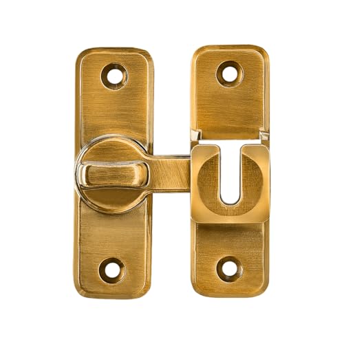 Brass 90/180 Degree Flip Latch,Zinc Alloy Barn Door Latch - color: Brass