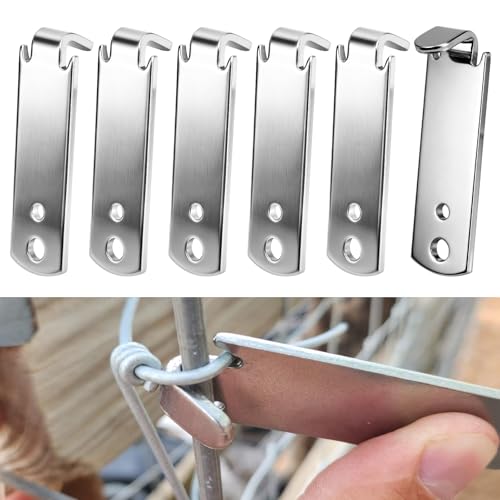 6 Pcs Fence Wire Twister for T-posts, Barb Wire Twisting Tool, 2 Holes