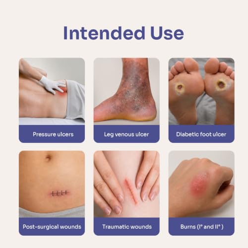 Conkote Silicone Foam Dressing Highly Absorbent 4"x4", 10 Pack | Wound Care Bandagefor Post-Operative, Pressure Ulcers, Diabetic Foot Ulcers, Venous Leg Ulcers - size: 4'' x 4''Adhesive (10 Dressings)
