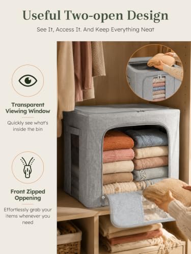 Rigid-Structured Cashmere Sweater Storage Box, 2 Pack, Gray - color: 2-pack/Gray