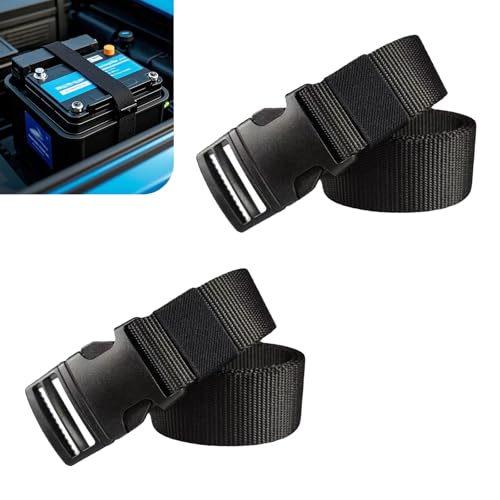 2PCS Car Battery Tie Down Strap, Adjustable Buckle Battery Strap, 39In Battery Hold Down with Quick Release Buckle, Universal for Cars, SUVs, Boats, Luggage Belt and More