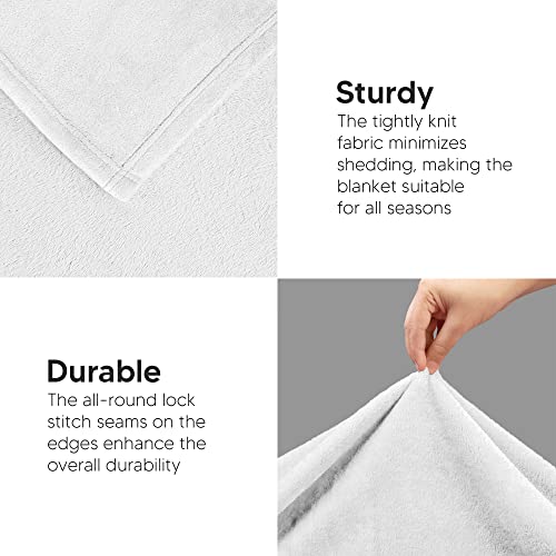 Utopia Bedding Ultra Soft Fleece Bed Blanket Throw Size White (50x60 Inch) - color: White, size: Throw (50x60 Inch)