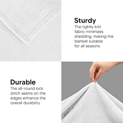 Utopia Bedding Ultra Soft Fleece Bed Blanket Throw Size White (50x60 Inch) - color: White, size: Throw (50x60 Inch)
