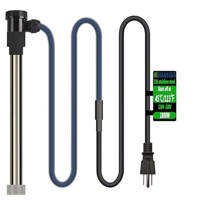1800W Immersion Water Heater for Bathtub & Inflatable Pool – Portable Fully Submersible Electric Heater with Auto Shut Off & WiFi Timer forTub, Above Ground/Inground Pool, Bucket and Baptistry etc