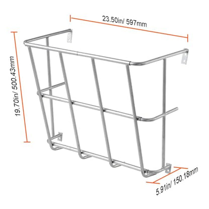 Happybuy Livestock Hay Feeder, 18.5 Gallons Large Capacity, Heavy-Duty Steel Goat Hay Rack,24.4" Long Wall Mounted Horse Hay Holder, Multiple Sided Feeding Rack for Sheep Farm Livestock Indoor Outdoor