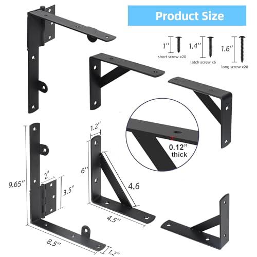WEKIS Gate Corner Brace Brackets Heavy Duty Anti Sag Gate Kit with Gate Latch for Wooden Fence Gate Hardware Kit - size: Single Door Set