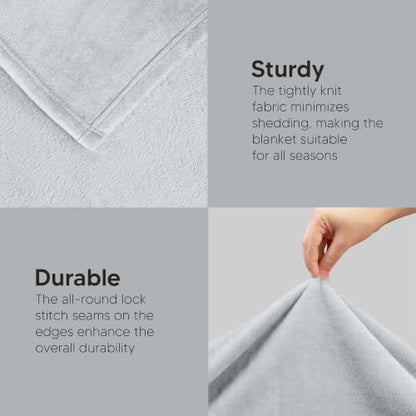 Utopia Bedding Soft Fleece Bed Blanket Throw Size Light Grey (50x60 Inch) - color: Light Grey, size: Throw (50x60 Inch)