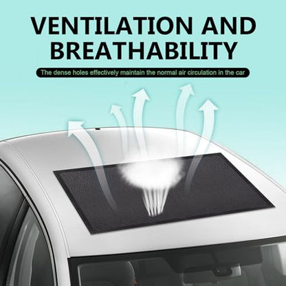 Magnetic Car Sunroof Sun Shade, Auto Sunroof Cover, Breathable Mesh Window Screen Covers for Camping, UV Protection Screen for Moonroof and Side Window, Car Camping Accessories
