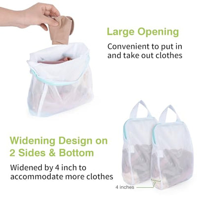 OTraki 2Pcs Small Mesh Laundry Bags 10x12 Inch, Don't Drying, White - size: 10 x 12 inch