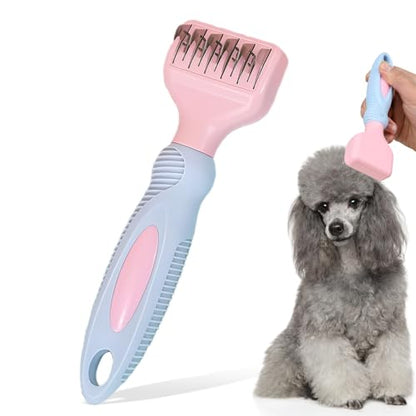 HOP Pink Professional Pet Dematting Comb for Dogs&Cats Matted Fur Remover
