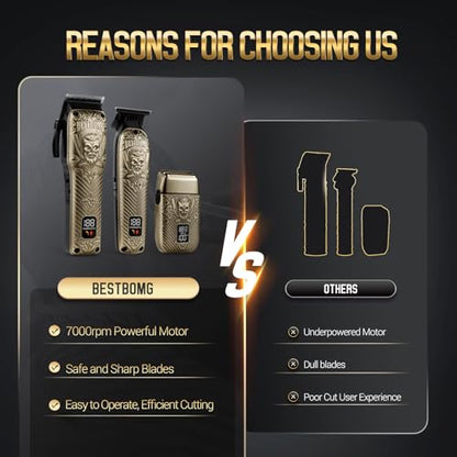 BESTBOMG® Hair Clippers for Men, Clipper, Trimmer & Shaver Set, BS-808DR - color: Bronze