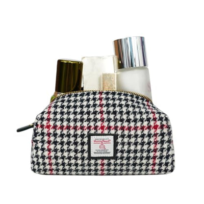 TAILORMAP Harris Tweed Wool Cosmetic Bag, Large Capacity Scottish Tartan Handmade Makeup Organizer, Stain-Resistant Travel Toiletry Pouch for Women (No.3516) - color: No.3516