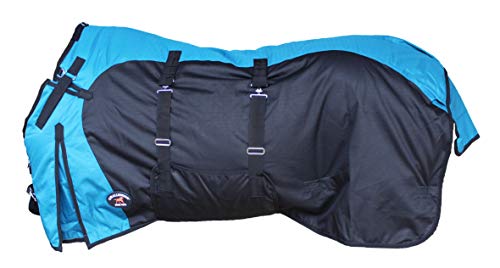 Challenger 1200D Horse Turnout Waterproof Heavy Weight Winter Blanket 5EE20TR - color: Turquoise/Black, size: 68 inches