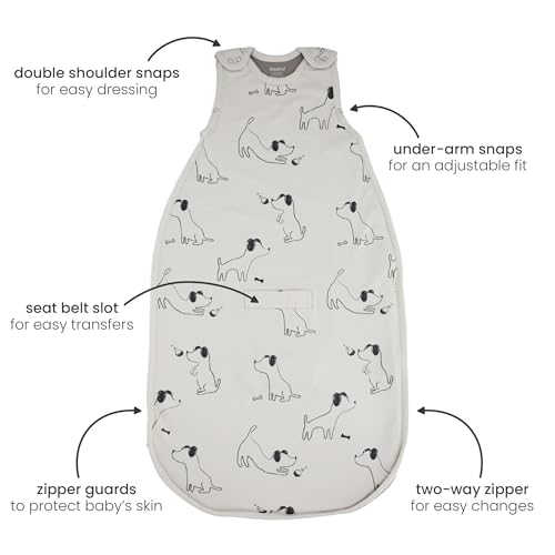 Woolino Toddler Sleeping Bag, 4 Season, Merino Wool and Organic Cotton, Baby Sleep Bag, 2-4 Years, Night Sky - color: Dark Blue
