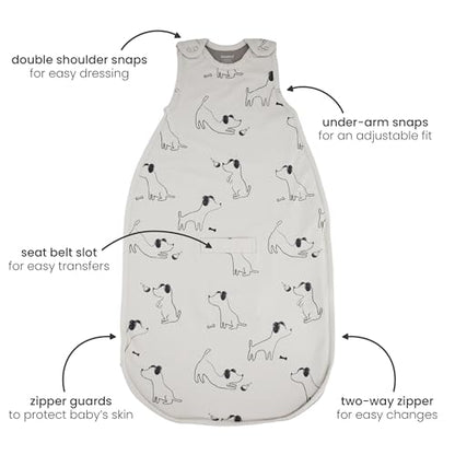 Woolino Toddler Sleeping Bag, 4 Season, Merino Wool and Organic Cotton, Baby Sleep Bag, 2-4 Years, Night Sky - color: Dark Blue