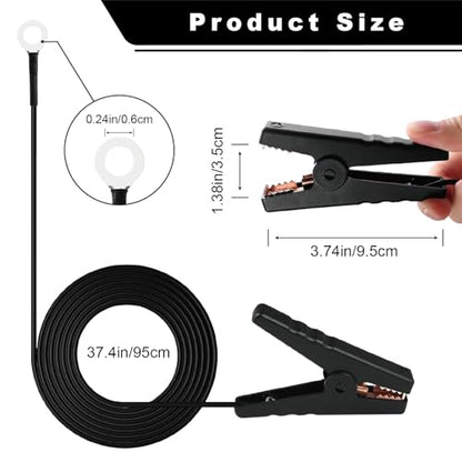 Copper Wire with Crocodile Clip, Electric Fence Jumper Cable Set - Red & Black Leads with Robust Clips, Ideal for Solar-Powered Fence Chargers & Electric Fence Testers - style: JZ4
