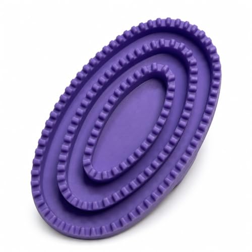 Rubber Curry Comb for Horses, Dogs & Cats, Pet Bath Brush with Hand Strap - color: Purple Rubber Curry Comb