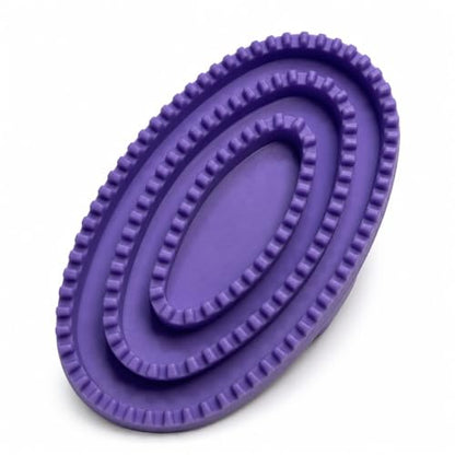 Rubber Curry Comb for Horses, Dogs & Cats, Pet Bath Brush with Hand Strap - color: Purple Rubber Curry Comb