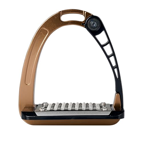 Acavallo Alupro Junior Stirrups, One Size, Black, Set of 2 - color: Bronzy